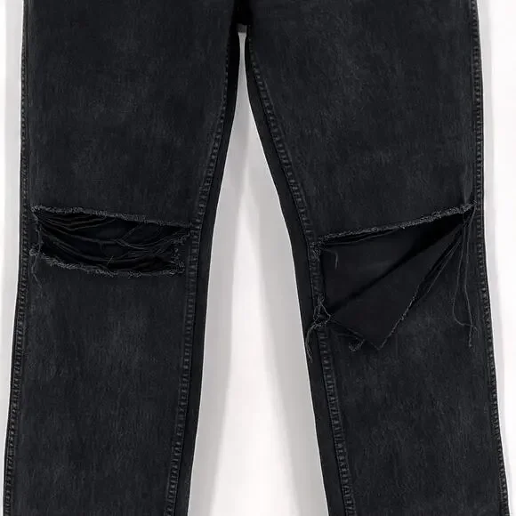 RE/DONE 90s High Rise Loose Jeans Women’s Size 31 Washed Black Distressed - Picture 4 of 7